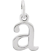 14K White Lowercase Initial A Pendant