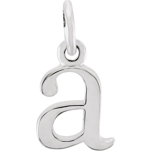 14K White Lowercase Initial A Pendant