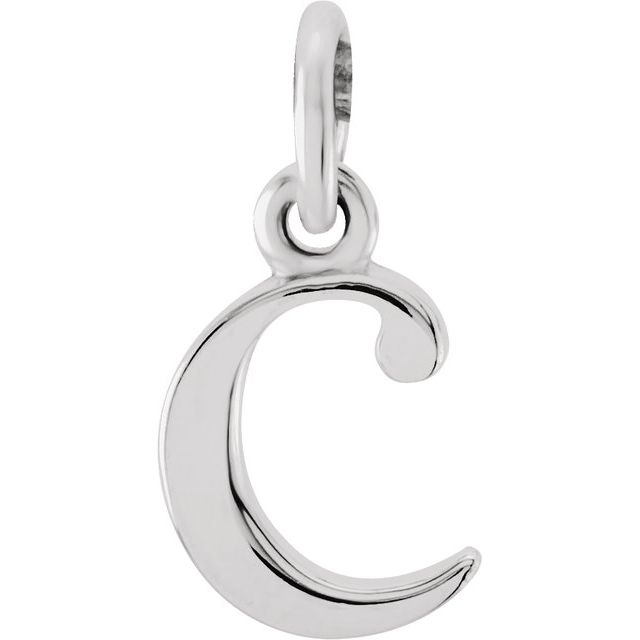Sterling Silver Lowercase Initial c 16' Necklace