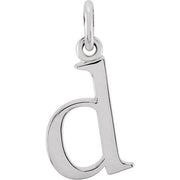 14K White Lowercase Initial D Pendant