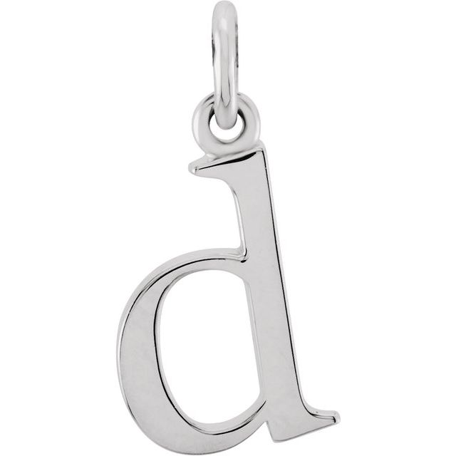14K White Lowercase Initial D Pendant