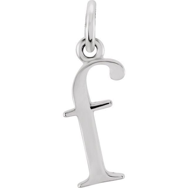 Sterling Silver Lowercase Initial f 16' Necklace