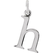 14K White Lowercase Initial H Pendant