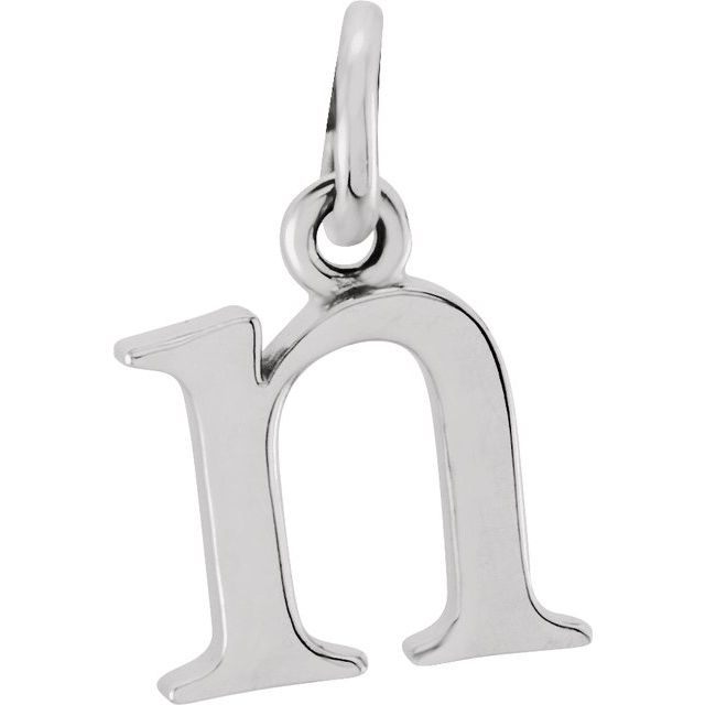 Sterling Silver Lowercase Initial n 16' Necklace