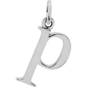 Sterling Silver Lowercase Initial p 16' Necklace