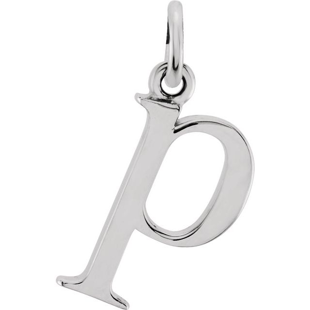 Sterling Silver Lowercase Initial p 16' Necklace