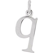 Sterling Silver Lowercase Initial q 16' Necklace