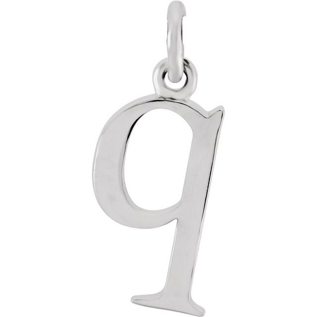 Sterling Silver Lowercase Initial q 16' Necklace