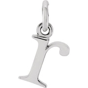 Sterling Silver Lowercase Initial r 16' Necklace