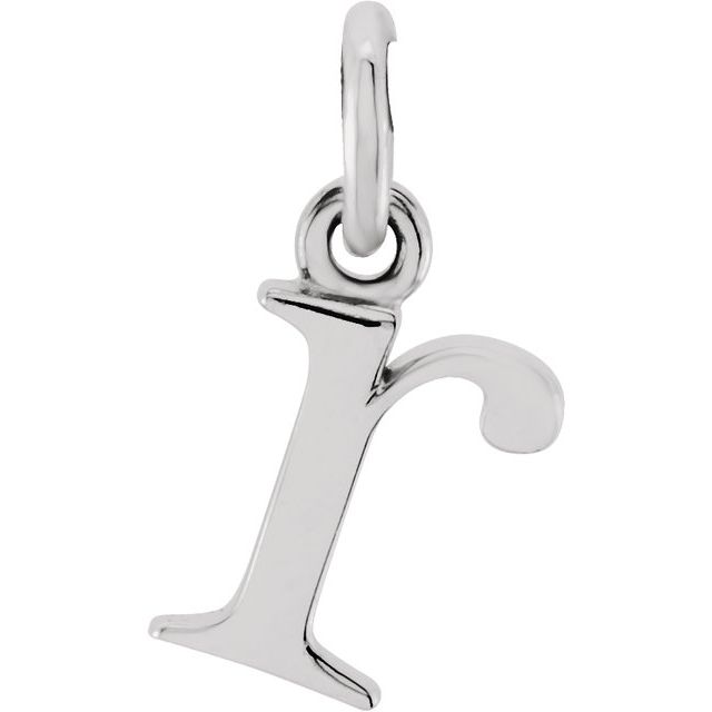Sterling Silver Lowercase Initial r 16' Necklace