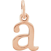 14K Rose Lowercase Initial A Pendant
