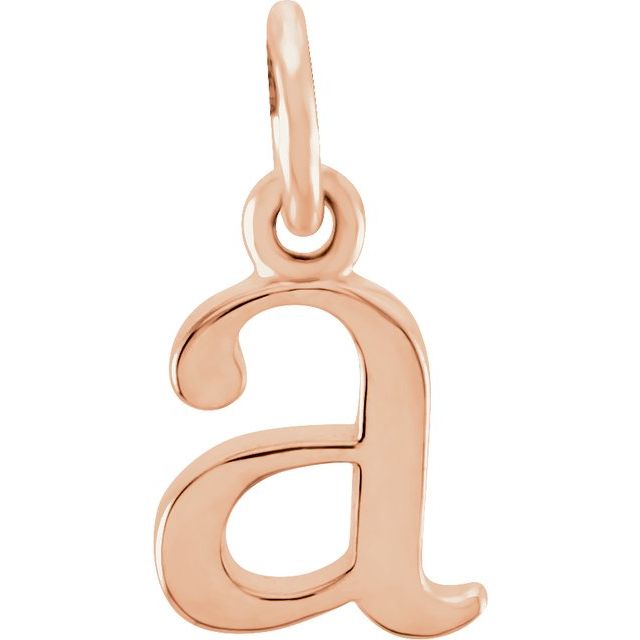 14K Rose Lowercase Initial A Pendant
