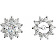 14K White 3/4 CTW Natural Diamond Earring Jackets with 5mm ID