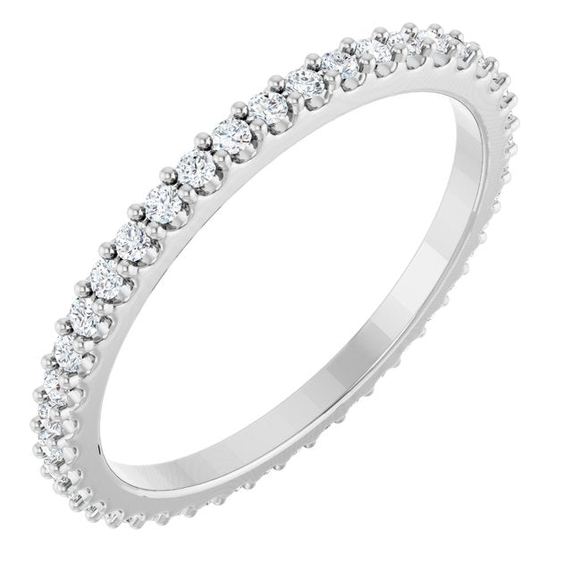 14K White 3/8 CTW Lab-Grown Diamond  Eternity Band
