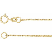 14K Yellow 1 mm Twisted Wheat 16' Chain