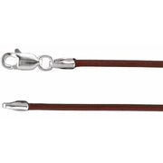 Sterling Silver 1.5 mm Brown Leather 18' Cord