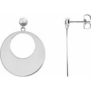 Sterling Silver Circle Dangle Earrings