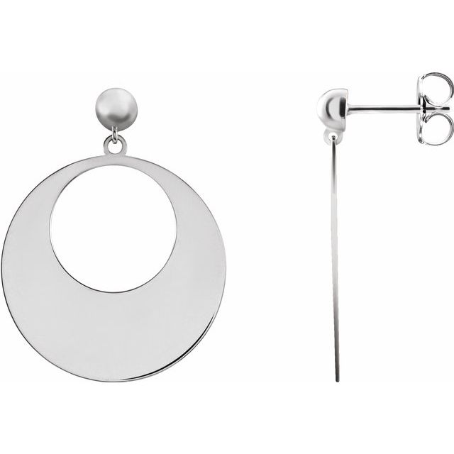 Sterling Silver Circle Dangle Earrings