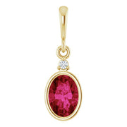 14K Yellow Lab-Grown Ruby & .015 CT Lab-Grown Diamond Pendant