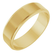14K Yellow 6 mm Knurled Pattern Band Size 10