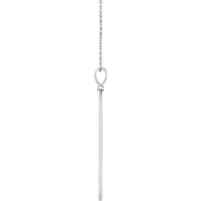 14K White .0025 CT Natural Diamond Arrow Bar 16-18' Necklace
