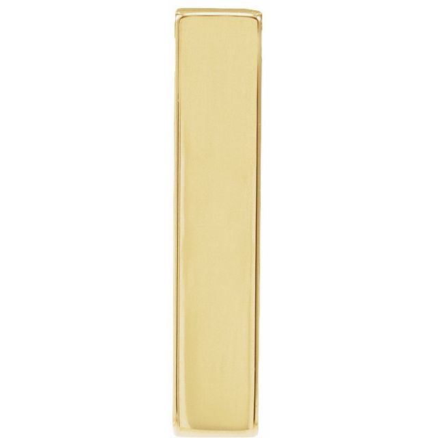 14K Yellow Engravable Four-Sided Bar Pendant