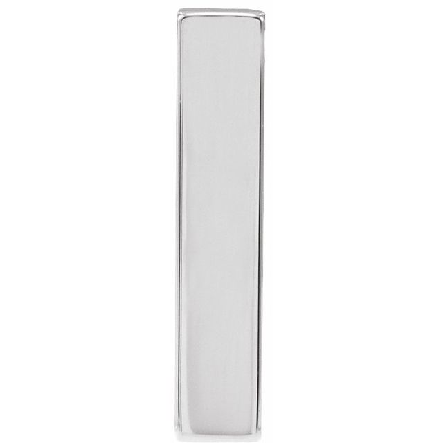 14K White Engravable Four-Sided Bar Pendant