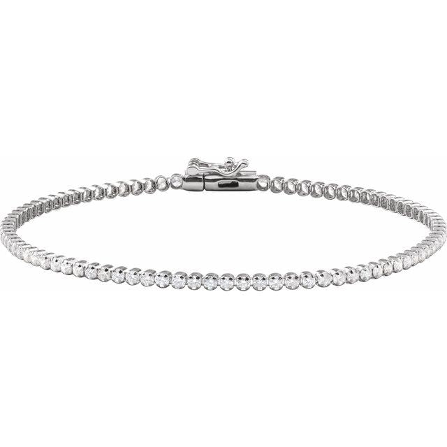 14K White 1 5/8 CTW Lab-Grown Diamond Line 7' Bracelet