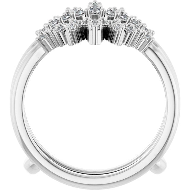14K White 1/2 CTW Natural Diamond Ring Guard