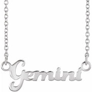 Sterling Silver Gemini Zodiac 18' Necklace
