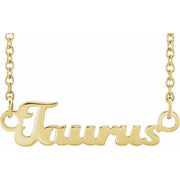 14K Yellow Taurus Zodiac 18' Necklace