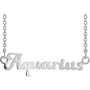 Sterling Silver Aquarius Zodiac 18' Necklace