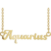 14K Yellow Aquarius Zodiac 18' Necklace