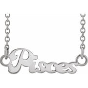 Sterling Silver Pisces Zodiac 18' Necklace