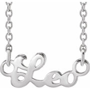Sterling Silver Leo Zodiac 18' Necklace