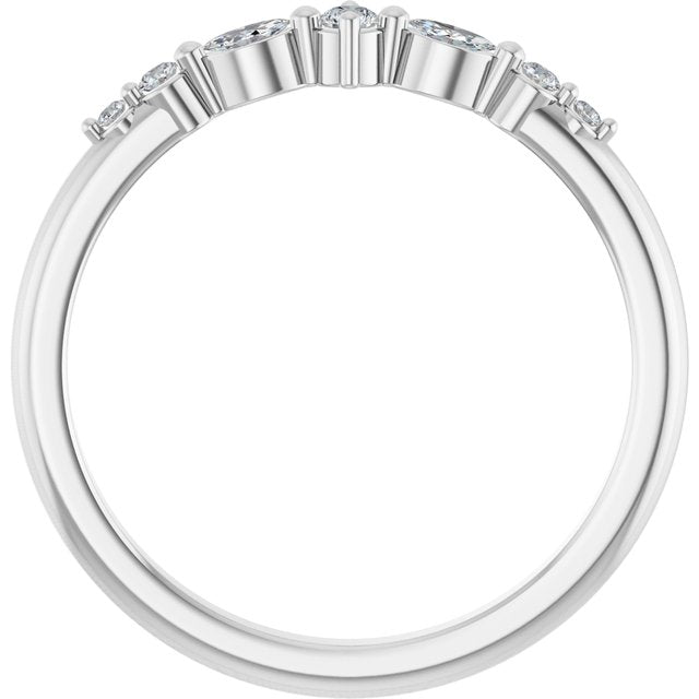 14K White 1/8 CTW Natural Diamond Stackable Ring