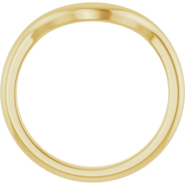 14k Yellow Band For 10x8 Mm Oval Ring