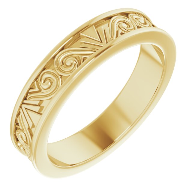 14K Yellow Sculptural Band Size 7
