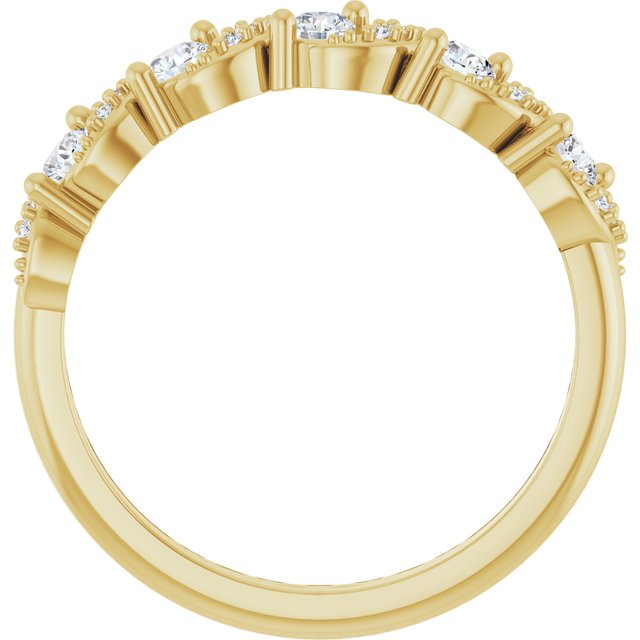 14K Yellow 1/3 CTW Natural Diamond Five-Stone Anniversary Band