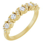 14K Yellow 1/3 CTW Natural Diamond Five-Stone Anniversary Band
