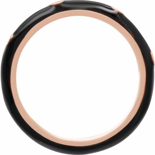 14K Rose .05 CTW Natural Diamond & Black Enamel Ring