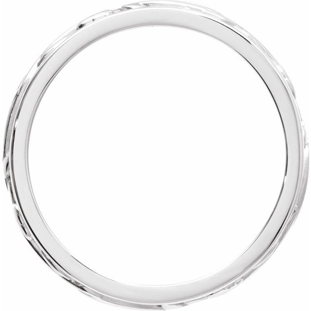 14K White 4 mm Floral Band Size 7