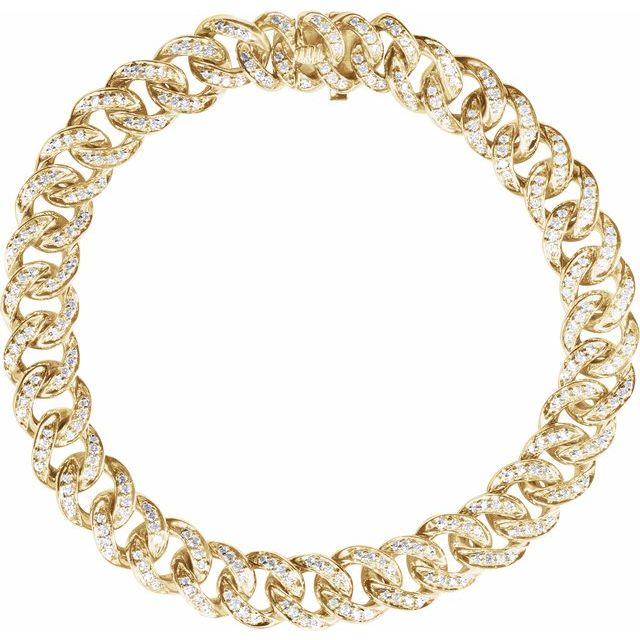 14K Yellow 1 1/2 CTW Natural Diamond Link 7' Bracelet