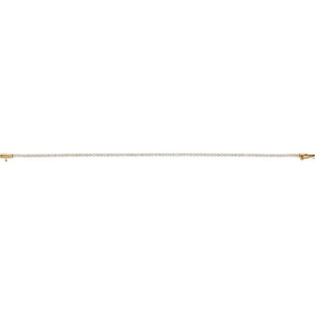 14k Yellow 1 5/8 Ctw Natural Diamond Lightweight Line 7' Bracelet