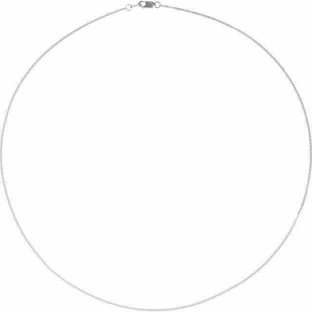 Sterling Silver 1 mm Diamond-Cut Curb 16' Chain
