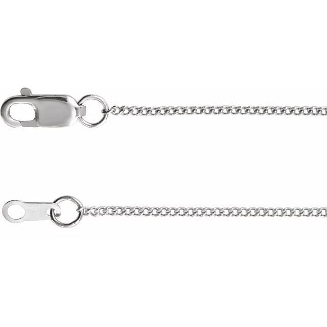 Sterling Silver 1 mm Diamond-Cut Curb 16' Chain