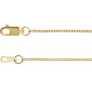 14K Yellow 1 mm Diamond-Cut Curb 20' Chain