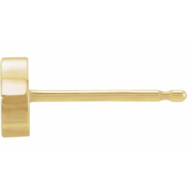 14k Yellow 4.9 Mm Geometric Friction Post Earring