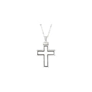 Sterling Silver 26x16.5 mm Cross Ash Holder 18' Necklace