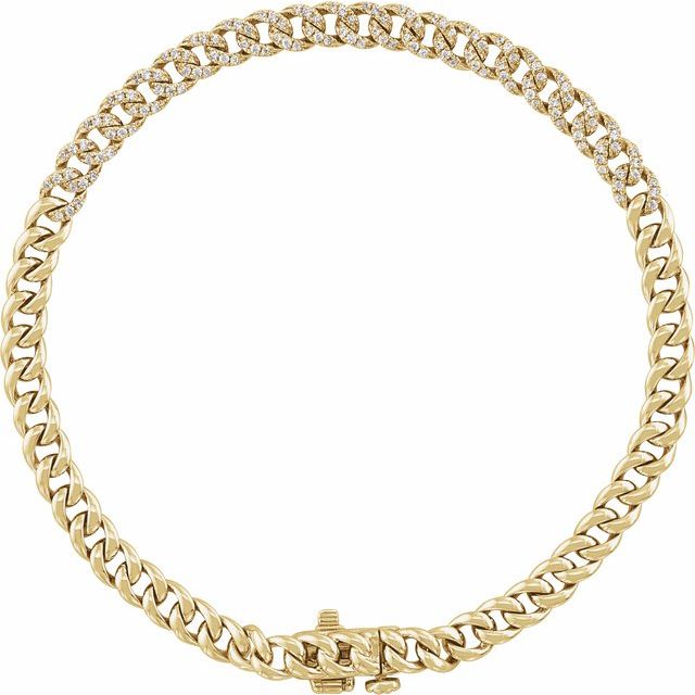 14K Yellow 1/2 CTW Natural Diamond Link 7 1/4' Bracelet